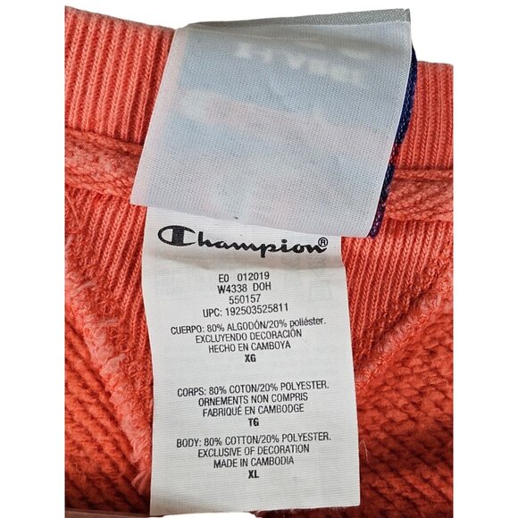 Champion 100 Year Anniversary Crewneck Sweatshirt - Coral - Women's Size XL - Picture 10 of 12